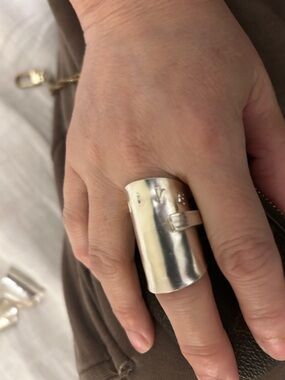 Wide Silver Plated Statement Spoon Ring